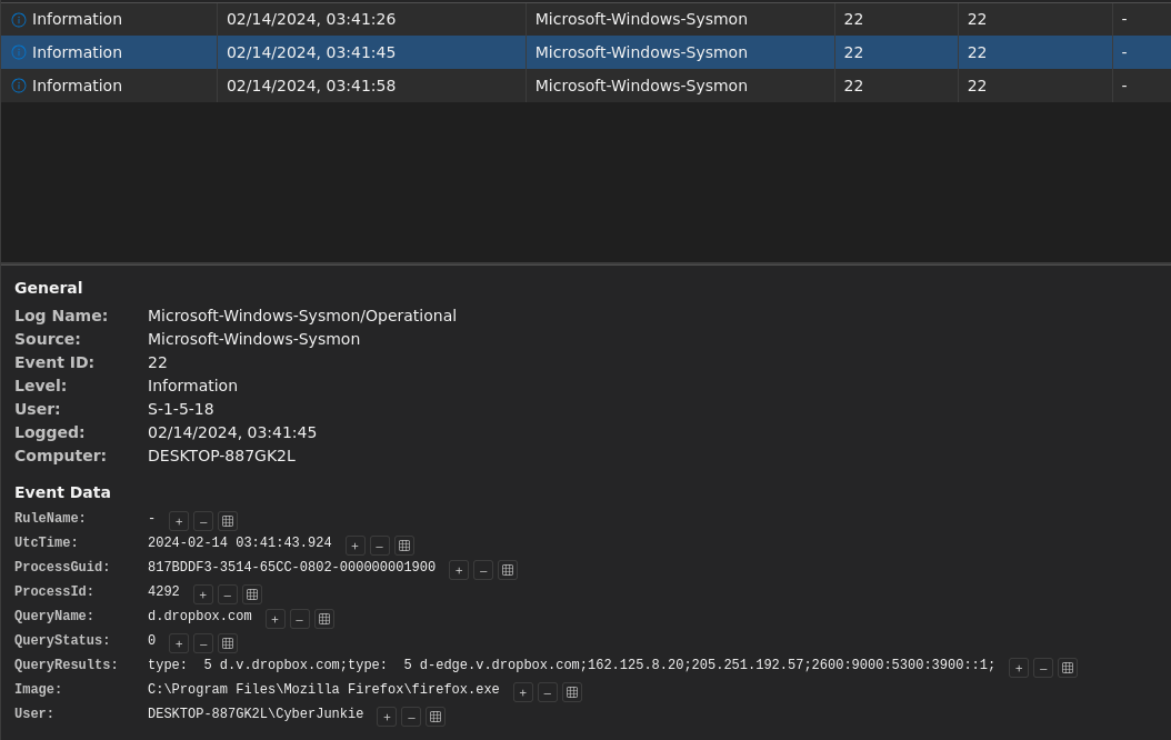 Dropbox DNS query